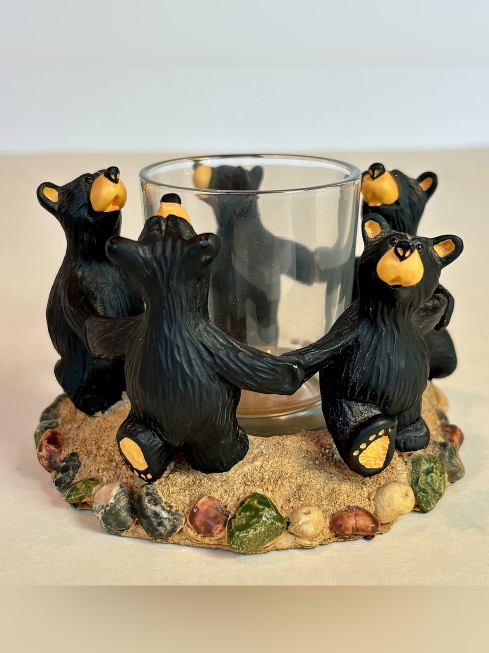 Bearfoots Dancing Bears Votive Candle Holder by Jeff Fleming Big Sky Carvers
